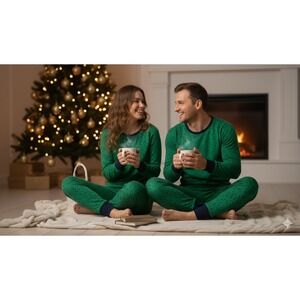 New Mightly Organic Cotton Long Sleeve Evergreen Trees Print Top Unisex‎ Small